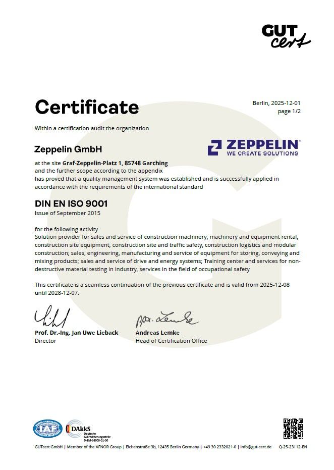 Certificate Quality Management ISO 9001